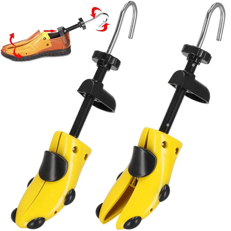 Casa si Gradina - Mobilier - Organizare si depozitare - Organizatoare pentru sertare si dulapuri - Set 2 sanuri pentru largit si alungit pantofi, din plastic, marime 44-46, galben - Infinity.ro