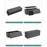 Casa si Gradina - Mobilier - Scaune si fotolii - Fotolii - Bancheta pliabila cu spatiu de depozitare 110x38x38 cm, MDF si material textil, capacitate 300 kg, gri inchis - Infinity.ro