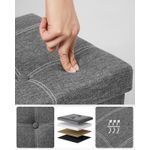 Casa si Gradina - Mobilier - Scaune si fotolii - Fotolii - Bancheta pliabila cu spatiu de depozitare 110x38x38 cm, MDF si material textil, capacitate 300 kg, gri inchis - Infinity.ro