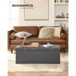 Casa si Gradina - Mobilier - Scaune si fotolii - Fotolii - Bancheta pliabila cu spatiu de depozitare 110x38x38 cm, MDF si material textil, capacitate 300 kg, gri inchis - Infinity.ro