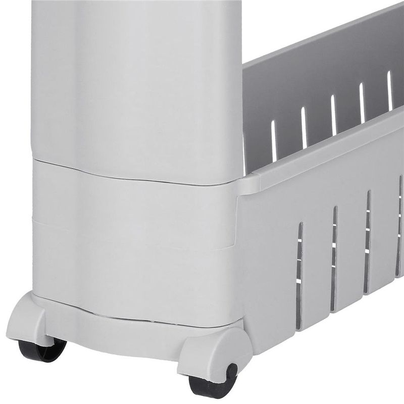 Casa si Gradina - Sanitare - Suporturi si accesorii baie - Accesorii baie - Sistem rafturi de depozitare cu roti pentru bucatarie sau baie cu 3 polite, 54x13x70cm, gri - Infinity.ro