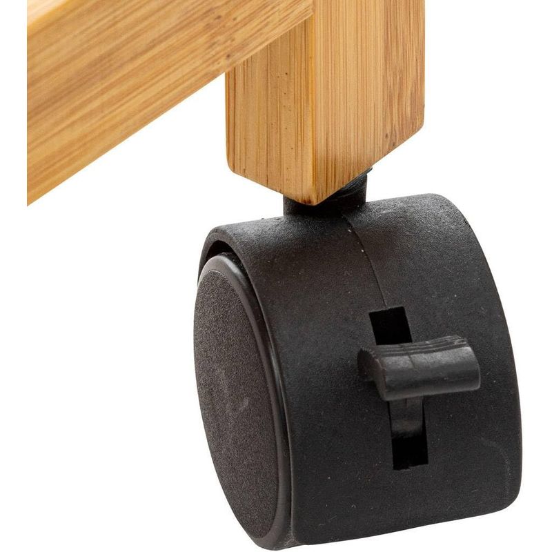 Market - Spalare si intretinere rufe - Uscatoare de rufe si accesorii - Cos rufe 5Five Bambou pe roti, cadru bambus, 52 litri, 55x28x80 cm, bej - Infinity.ro