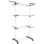 Market - Spalare si intretinere rufe - Uscatoare de rufe si accesorii - Uscator vertical pentru rufe, mobil si pliabil, cu doua umerase, 75x57x170cm, sarcina 20kg - Infinity.ro