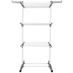 Market - Spalare si intretinere rufe - Uscatoare de rufe si accesorii - Uscator vertical pentru rufe, mobil si pliabil, cu doua umerase, 75x57x170cm, sarcina 20kg - Infinity.ro