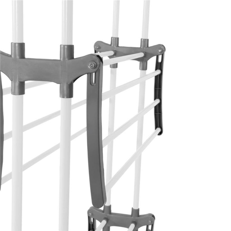 Market - Spalare si intretinere rufe - Uscatoare de rufe si accesorii - Uscator vertical pentru rufe, mobil si pliabil, cu doua umerase, 75x57x170cm, sarcina 20kg - Infinity.ro