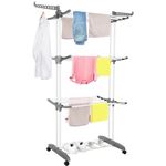 Market - Spalare si intretinere rufe - Uscatoare de rufe si accesorii - Uscator vertical pentru rufe, mobil si pliabil, cu doua umerase, 75x57x170cm, sarcina 20kg - Infinity.ro