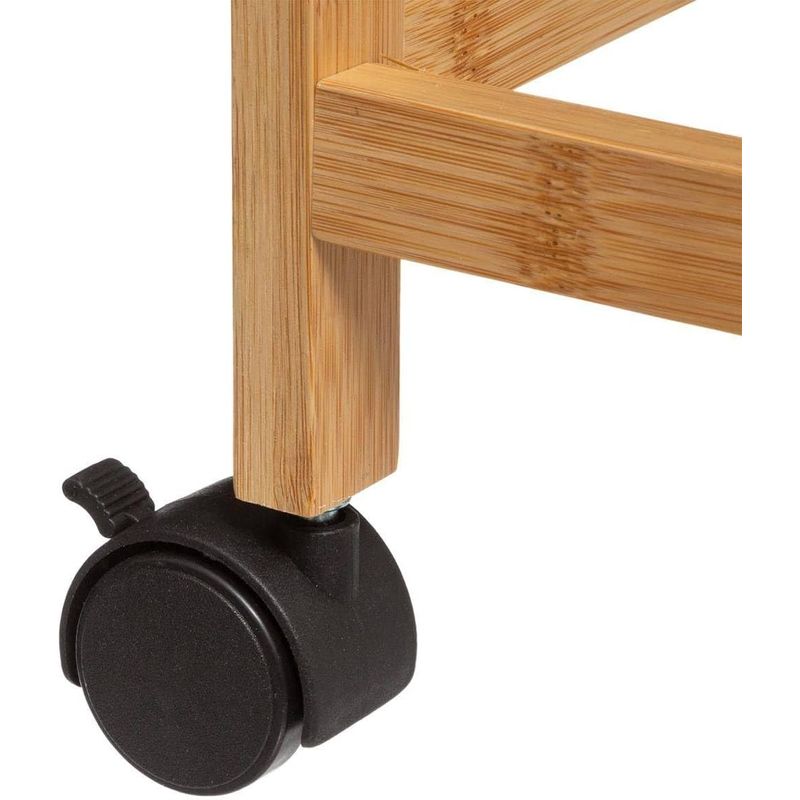 Casa si Gradina - Bucatarie si vesela - Ustensile bucatarie - Tavi servire - Carucior 5Five Blackwood cu 3 niveluri, bambus si MDF, 41x22x83 cm, natur si negru - Infinity.ro