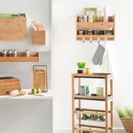 Casa si Gradina - Bucatarie si vesela - Ustensile bucatarie - Tavi servire - Carucior 5Five Blackwood cu 3 niveluri, bambus si MDF, 41x22x83 cm, natur si negru - Infinity.ro