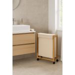 Market - Spalare si intretinere rufe - Uscatoare de rufe si accesorii - Cos rufe 5Five Bambou pe roti, cadru bambus, 52 litri, 55x28x80 cm, bej - Infinity.ro