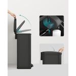 Casa si Gradina - Mobilier - Organizare si depozitare - Cosuri de gunoi - Cos de gunoi din otel, cu pedala si soft-close, saci gunoi inclusi, 40 litri, negru - Infinity.ro