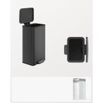 Casa si Gradina - Mobilier - Organizare si depozitare - Cosuri de gunoi - Cos de gunoi din otel, cu pedala si soft-close, saci gunoi inclusi, 40 litri, negru - Infinity.ro
