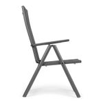 Casa si Gradina - Gradina si terasa - Mobilier exterior - Seturi mobila gradina - Set 4 scaune gradina 70x57x106 cm, pliante cu spatar reglabil 7 pozitii, structura otel si textilena, gri - Infinity.ro