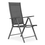 Casa si Gradina - Gradina si terasa - Mobilier exterior - Seturi mobila gradina - Set 4 scaune gradina 70x57x106 cm, pliante cu spatar reglabil 7 pozitii, structura otel si textilena, gri - Infinity.ro