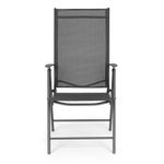 Casa si Gradina - Gradina si terasa - Mobilier exterior - Seturi mobila gradina - Set 4 scaune gradina 70x57x106 cm, pliante cu spatar reglabil 7 pozitii, structura otel si textilena, gri - Infinity.ro