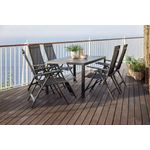 Casa si Gradina - Gradina si terasa - Mobilier exterior - Seturi mobila gradina - Set 4 scaune gradina 70x57x106 cm, pliante cu spatar reglabil 7 pozitii, structura otel si textilena, gri - Infinity.ro