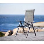 Casa si Gradina - Gradina si terasa - Mobilier exterior - Seturi mobila gradina - Set 4 scaune gradina 70x57x106 cm, pliante cu spatar reglabil 7 pozitii, structura otel si textilena, gri - Infinity.ro