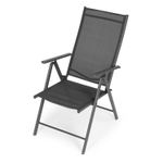 Casa si Gradina - Gradina si terasa - Mobilier exterior - Seturi mobila gradina - Set 4 scaune gradina 70x57x106 cm, pliante cu spatar reglabil 7 pozitii, structura otel si textilena, gri - Infinity.ro