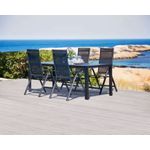 Casa si Gradina - Gradina si terasa - Mobilier exterior - Seturi mobila gradina - Set 4 scaune gradina 70x57x106 cm, pliante cu spatar reglabil 7 pozitii, structura otel si textilena, gri - Infinity.ro