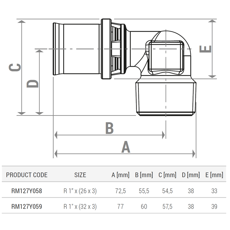 Casa si Gradina - Sanitare - Instalatii hidro - Fitinguri - Cot de presare Giacomini RM127Y059, 90°, filet exterior 1" x conexiune teava 32 mm, alama - Infinity.ro