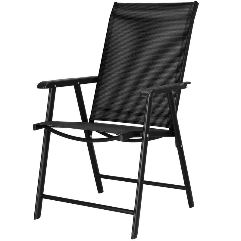 Casa si Gradina - Gradina si terasa - Mobilier exterior - Seturi mobila gradina - Scaun de gradina metalic, pliabil, 95x57x66cm, maxim 150kg, negru - Infinity.ro