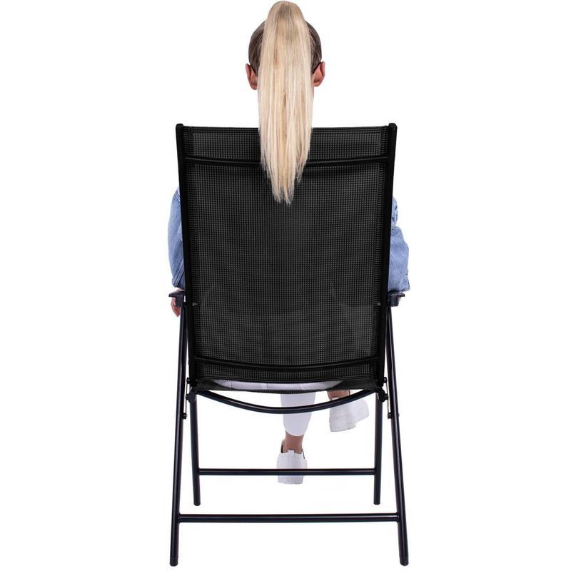 Casa si Gradina - Gradina si terasa - Mobilier exterior - Seturi mobila gradina - Scaun de gradina metalic, pliabil, 95x57x66cm, maxim 150kg, negru - Infinity.ro