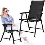 Casa si Gradina - Gradina si terasa - Mobilier exterior - Seturi mobila gradina - Scaun de gradina metalic, pliabil, 95x57x66cm, maxim 150kg, negru - Infinity.ro