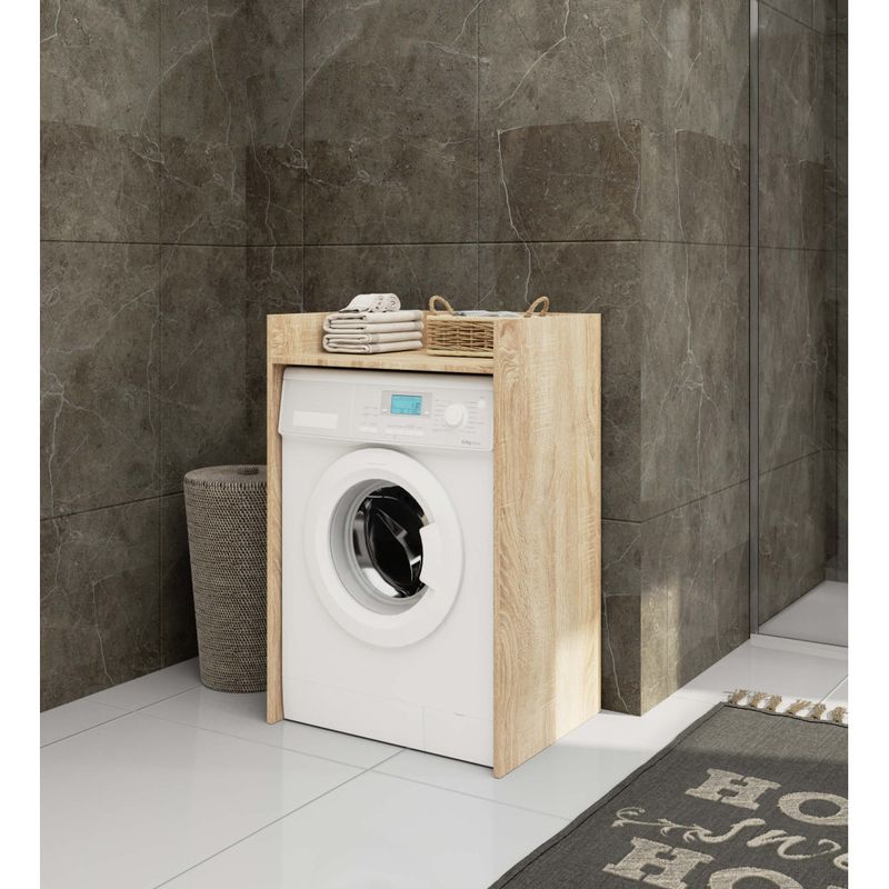 Casa si Gradina - Mobilier - Mobilier baie - Corpuri baie - Masca pentru masina de spalat cu polita, PAL laminat, 64x50x98 cm, stejar sonoma - Infinity.ro