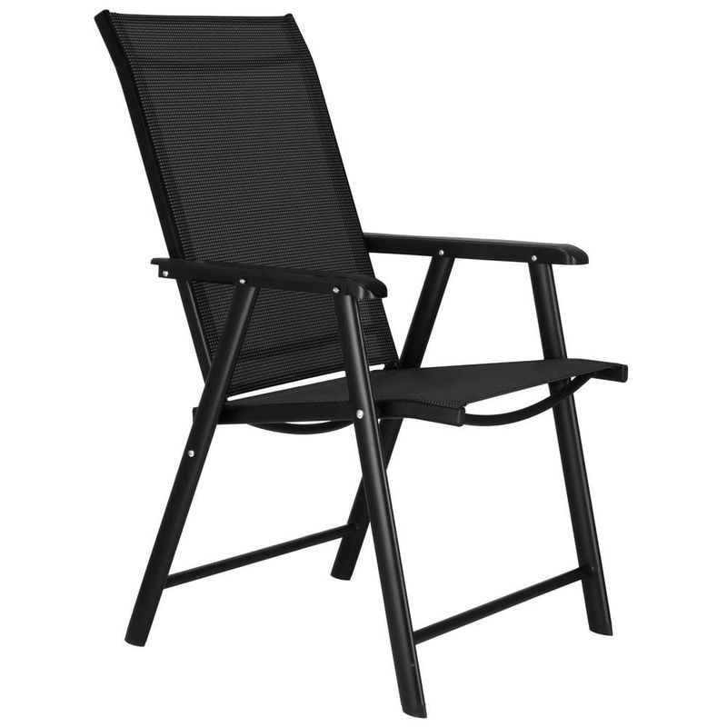 Casa si Gradina - Gradina si terasa - Mobilier exterior - Seturi mobila gradina - Scaun de gradina metalic, pliabil, 95x57x66cm, maxim 150kg, negru - Infinity.ro