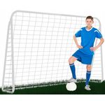 Petshop - Accesorii petshop - Jucarii animale - Jucarii educative - Poarta de fotbal pentru copii, 213x152x75 cm, alb – otel durabil, usor de asamblat, ideala pentru joaca in aer liber - Infinity.ro