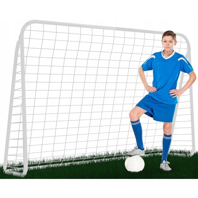 Petshop - Accesorii petshop - Jucarii animale - Jucarii educative - Poarta de fotbal pentru copii, 213x152x75 cm, alb – otel durabil, usor de asamblat, ideala pentru joaca in aer liber - Infinity.ro