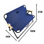 Casa si Gradina - Gradina si terasa - Mobilier exterior - Seturi mobila gradina - Bancuta pliabila dubla pentru terasa si gradina, structura metalica, 109x64x67 cm, albastru - Infinity.ro