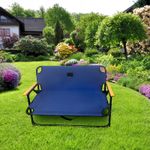 Casa si Gradina - Gradina si terasa - Mobilier exterior - Seturi mobila gradina - Bancuta pliabila dubla pentru terasa si gradina, structura metalica, 109x64x67 cm, albastru - Infinity.ro