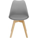 Casa si Gradina - Mobilier - Scaune si fotolii - Scaune - Set 4 scaune dining Verdhe pentru bucatarie cu perna tapitata cu piele ecologica, 44x82cm, gri - Infinity.ro
