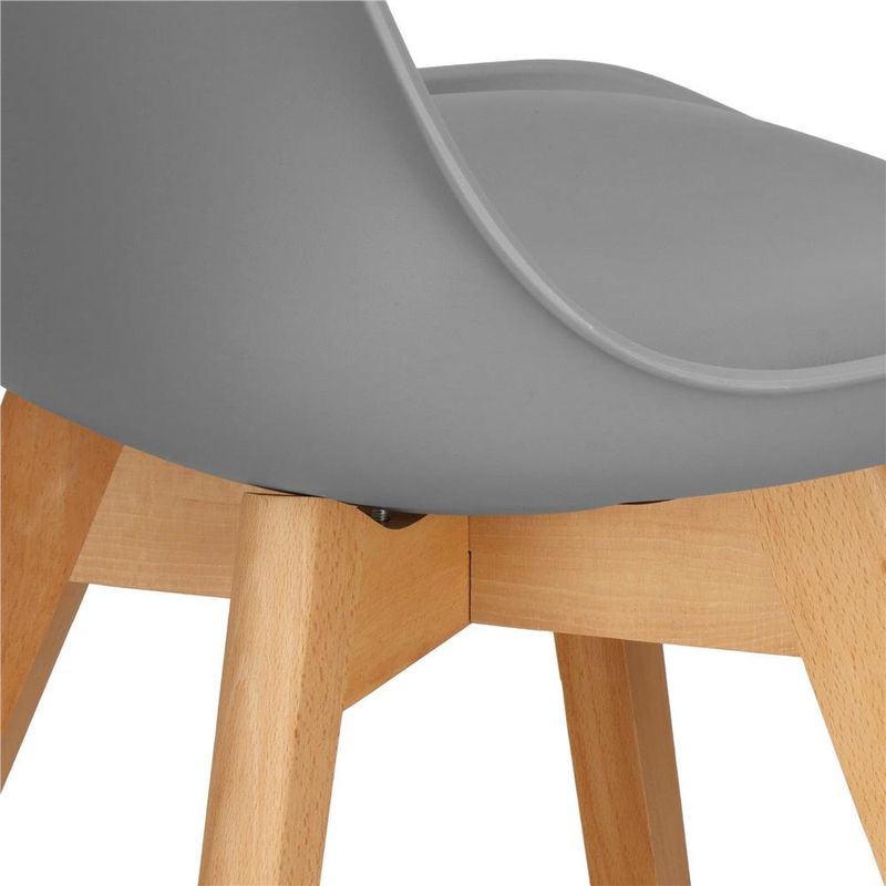 Casa si Gradina - Mobilier - Scaune si fotolii - Scaune - Set 4 scaune dining Verdhe pentru bucatarie cu perna tapitata cu piele ecologica, 44x82cm, gri - Infinity.ro