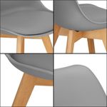 Casa si Gradina - Mobilier - Scaune si fotolii - Scaune - Set 4 scaune dining Verdhe pentru bucatarie cu perna tapitata cu piele ecologica, 44x82cm, gri - Infinity.ro