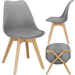 Casa si Gradina - Mobilier - Scaune si fotolii - Scaune - Set 4 scaune dining Verdhe pentru bucatarie cu perna tapitata cu piele ecologica, 44x82cm, gri - Infinity.ro