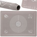 Casa si Gradina - Bucatarie si vesela - Ustensile bucatarie - Forme prajituri - Plansa din silicon alimentar de framantat aluat, rezistenta la temperaturi ridicate, 65x45cm, gri - Infinity.ro