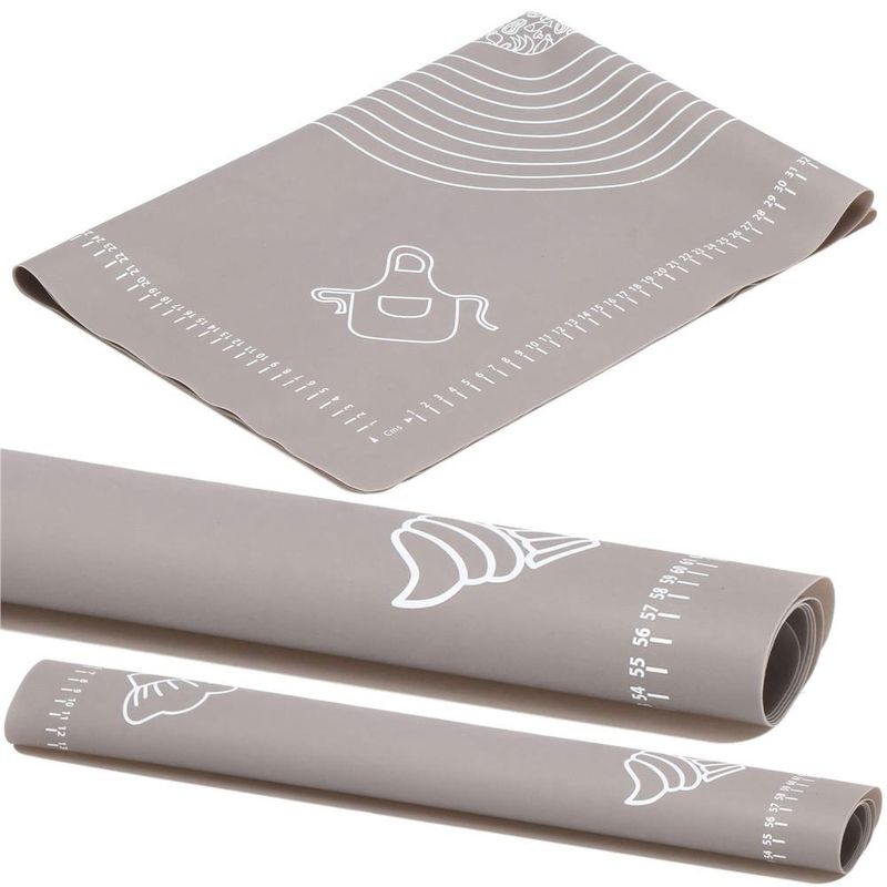 Casa si Gradina - Bucatarie si vesela - Ustensile bucatarie - Forme prajituri - Plansa din silicon alimentar de framantat aluat, rezistenta la temperaturi ridicate, 65x45cm, gri - Infinity.ro