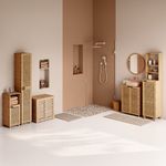 Casa si Gradina - Sanitare - Suporturi si accesorii baie - Accesorii baie - Dulap baie 5Five Sicela pentru lavoar, cu usi si rafturi, bambus si MDF, 60x28x80 cm, natur - Infinity.ro