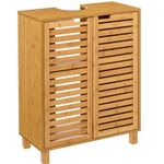 Casa si Gradina - Sanitare - Suporturi si accesorii baie - Accesorii baie - Dulap baie 5Five Sicela pentru lavoar, cu usi si rafturi, bambus si MDF, 60x28x80 cm, natur - Infinity.ro