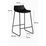 Casa si Gradina - Mobilier - Scaune si fotolii - Scaune - Scaun bar Atmosphera Otac, 47x49x83 cm, polipropilena si metal, negru - Infinity.ro