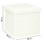 Casa si Gradina - Mobilier - Scaune si fotolii - Fotolii - Taburet pliabil Atmosphera Ezzio cu spatiu depozitare, 38x38x38 cm, blana artificiala, alb - Infinity.ro