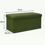 Casa si Gradina - Mobilier - Scaune si fotolii - Fotolii - Taburet pliabil Atmosphera Lilou cu spatiu depozitare 80L, 76x38x38 cm, verde khaki - Infinity.ro