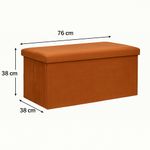Casa si Gradina - Mobilier - Scaune si fotolii - Fotolii - Taburet pliabil Atmosphera Lilou cu spatiu depozitare 80L, 76x38x38 cm, ambre - Infinity.ro