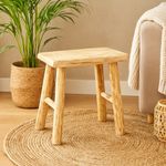 Casa si Gradina - Mobilier - Scaune si fotolii - Fotolii - Taburet Atmosphera Woody din lemn natur, 31 cm, bej - Infinity.ro