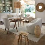 Casa si Gradina - Mobilier - Scaune si fotolii - Fotolii - Taburet Atmosphera Woody din lemn natur, 31 cm, bej - Infinity.ro