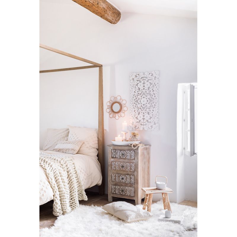 Casa si Gradina - Mobilier - Scaune si fotolii - Fotolii - Taburet Atmosphera Woody din lemn natur, 31 cm, bej - Infinity.ro