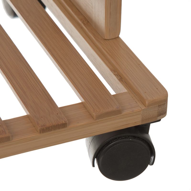 Casa si Gradina - Mobilier - Mobilier baie - Etajere baie - Etajera cu 4 rafturi 5Five Natureo pe roti, MDF si bambus, 40x30x88 cm, alb - Infinity.ro