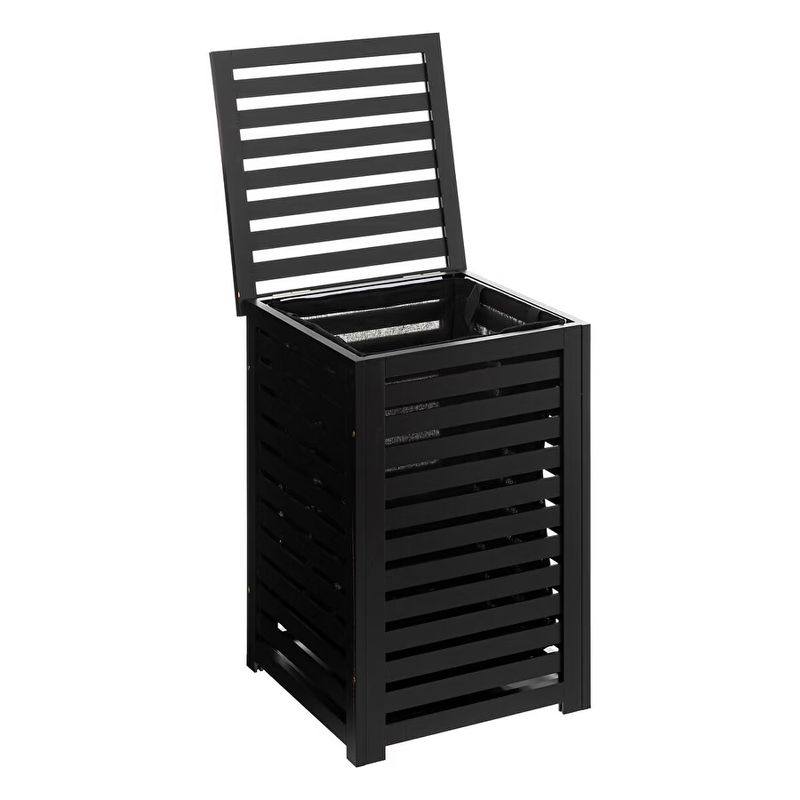 Casa si Gradina - Mobilier - Mobilier baie - Corpuri baie - Cos rufe 5Five Sicela din lemn MDF, capacitate 65 litri, 40x40x58 cm, negru - Infinity.ro
