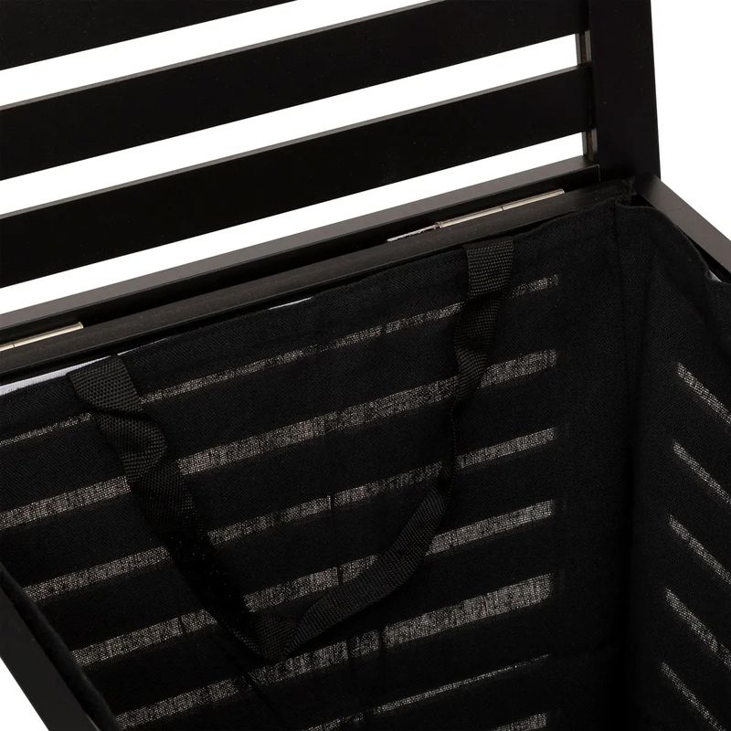 Casa si Gradina - Mobilier - Mobilier baie - Corpuri baie - Cos rufe 5Five Sicela din lemn MDF, capacitate 65 litri, 40x40x58 cm, negru - Infinity.ro